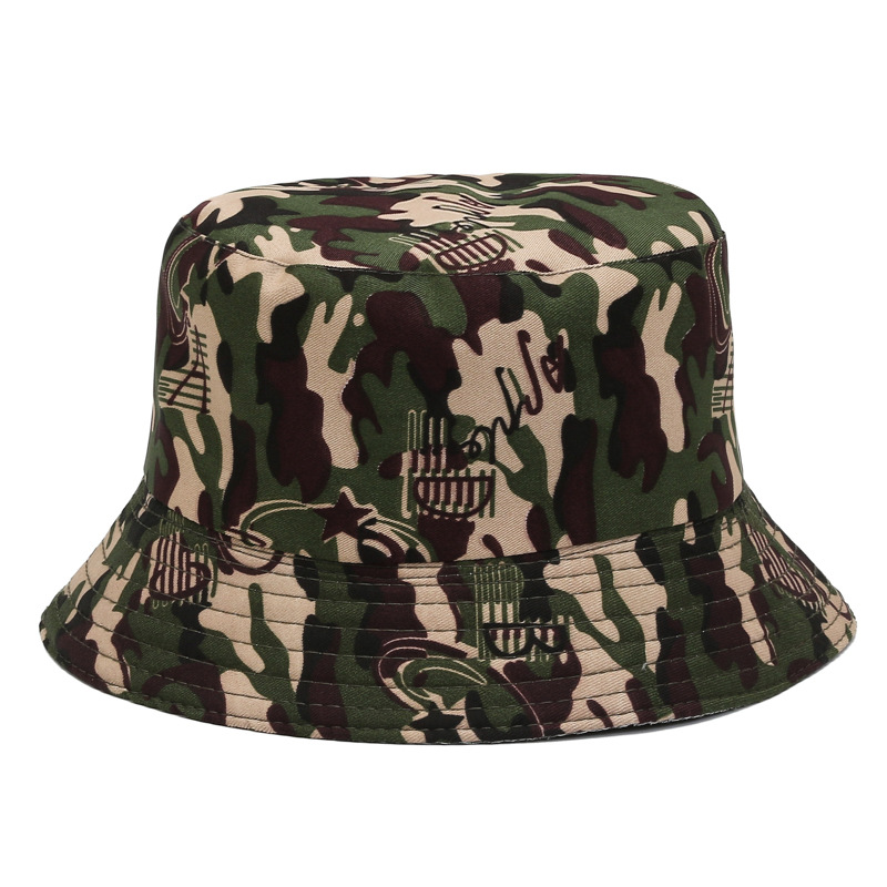 Wearing Rope Bucket Hat Middle-Aged and Elderly Hat Breathable Bucket Hat Summer Sun Hat Korean Fashion Casual Adjustable Camouflage Hat