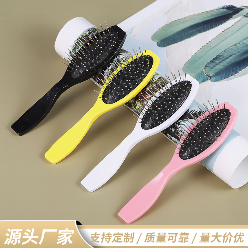 oval hairdressing steel needle balloon comb wig head cover care tool comb color plastic steel tooth hair comb