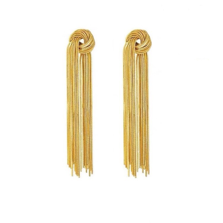 Crazy Chen Shuting Sister-in-Law Same Style Earrings 2023 New High Leaf Chen Shuting Tassel Popular Hanging Earrings Long Earrings