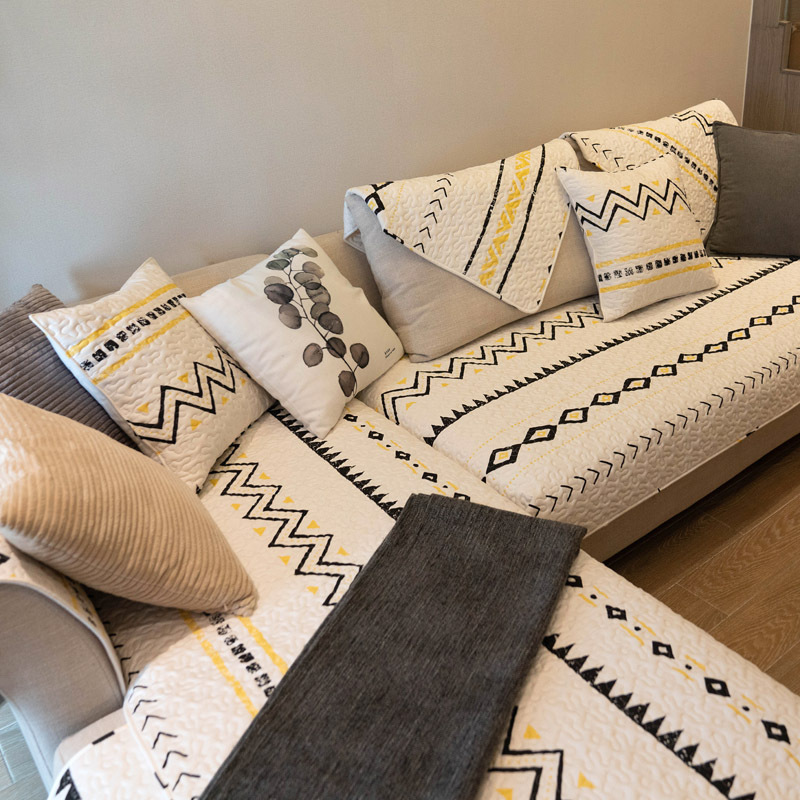 北欧现代沙发垫全棉布艺简约客厅坐垫四季通用防滑沙发巾套罩