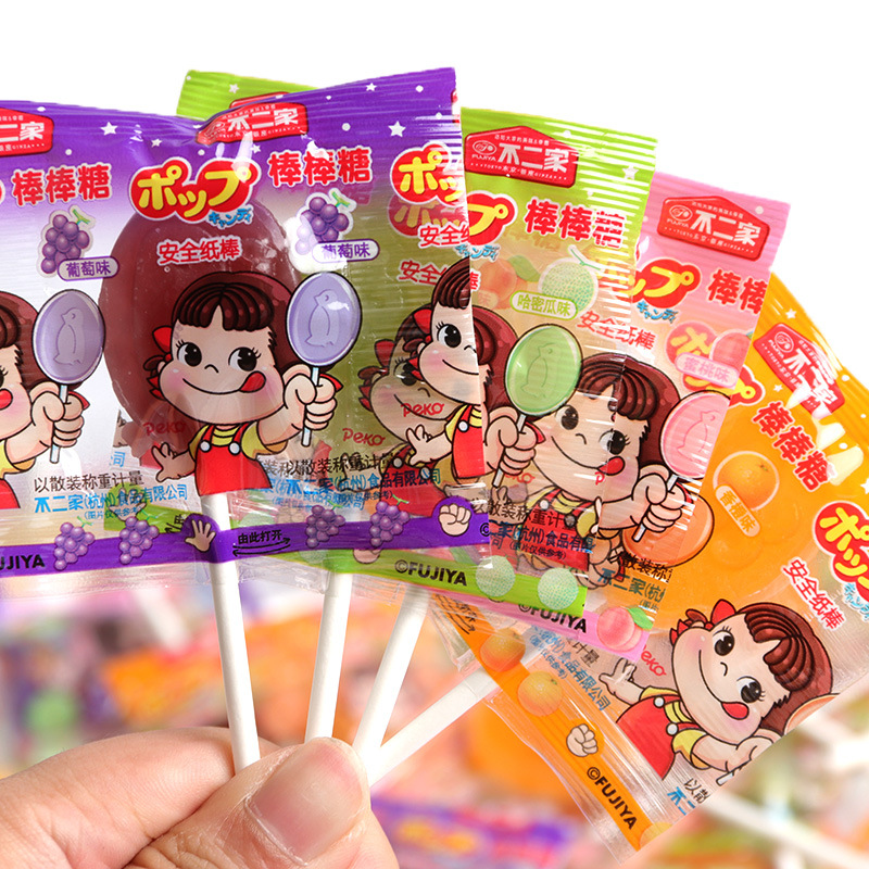 不二家棒棒糖水果牛奶糖20支*5包/袋 多口味 婚庆喜糖休闲零食