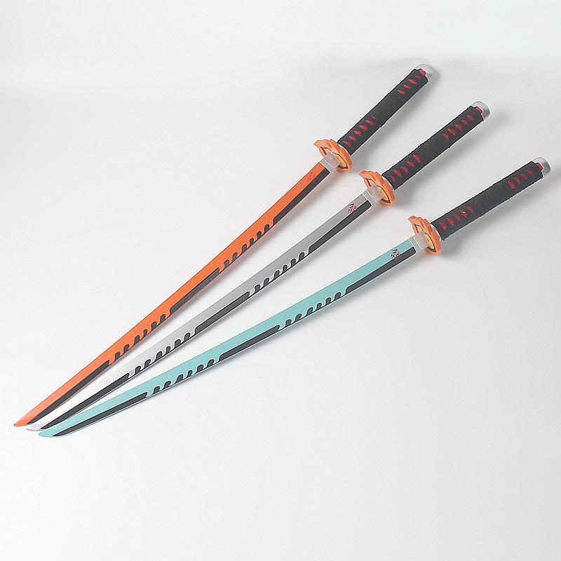 鬼灭之刃武器灶门炭治郎三代神乐刀银刃橙刃蓝刃武器木质104cm
