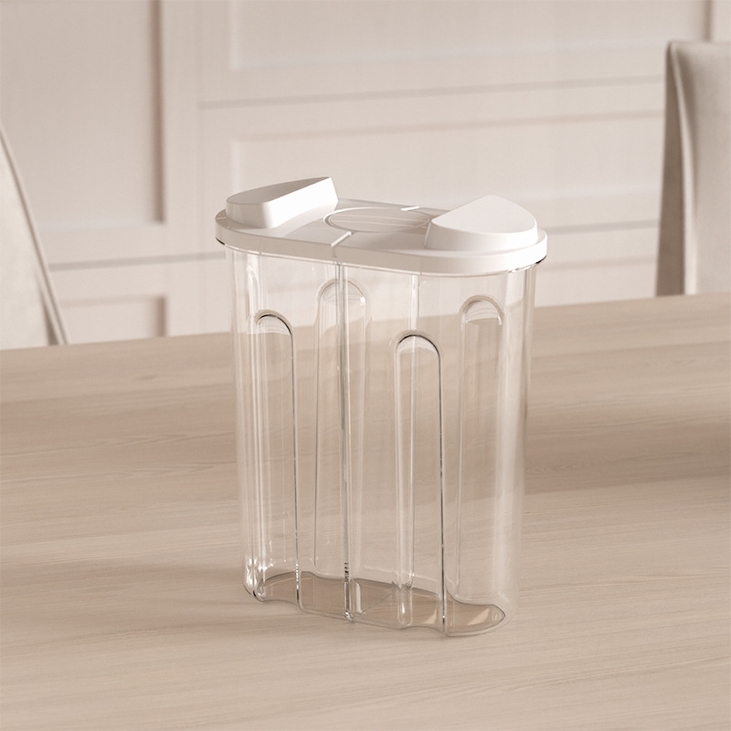 Japanese-Style Kitchen Transparent Rice Bucket Household Large Capacity Cereals Sealed Double Card Buckle Insect-Proof Multi-Purpose Storage Jar