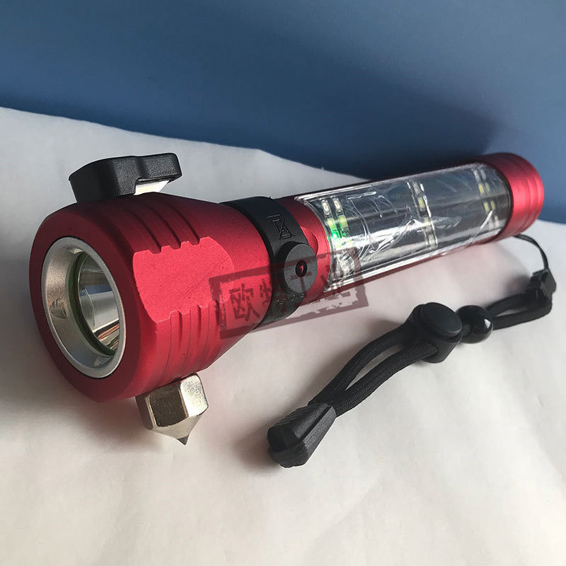 六合一应急消防逃生工具破窗逃生自救手电筒户外多用途安全锤
