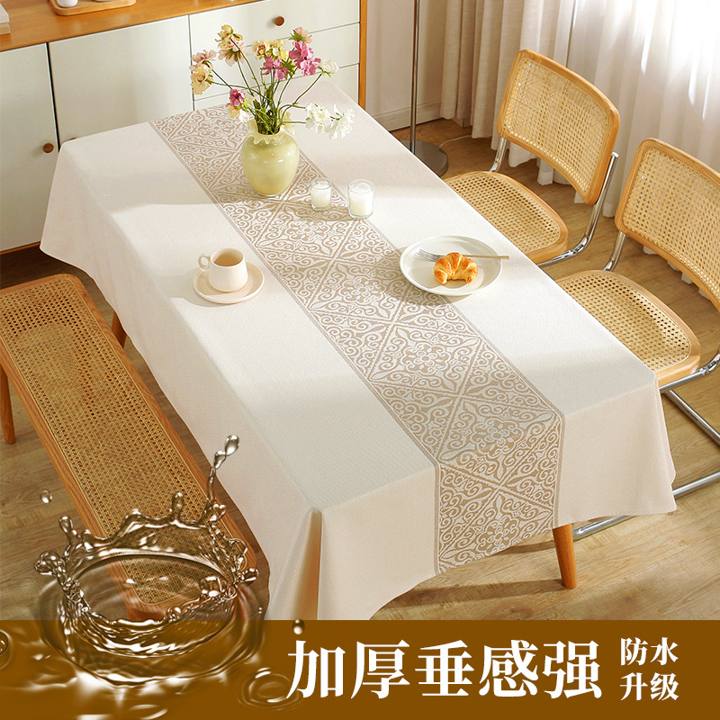 middle east hot thickened cotton and linen dining table cushion household rectangular coffee table towel tablecloth ins style waterproof oil-proof wholesale