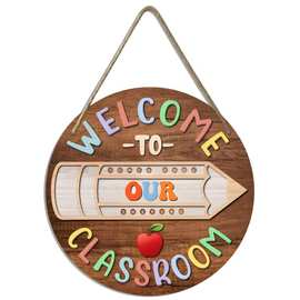 定制乐凡木制工艺品门牌挂饰开学季礼物圆形标志装饰牌匾创意挂饰