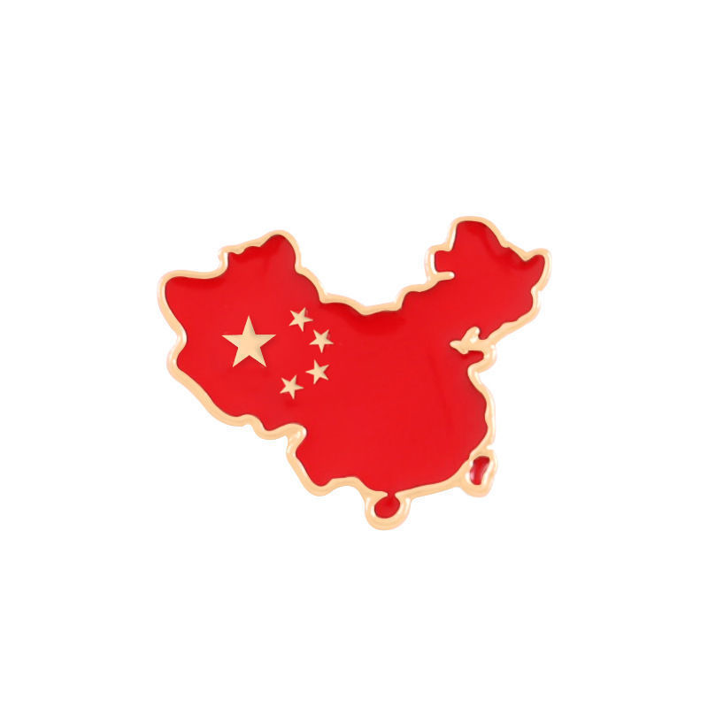 现货中国国旗胸章 孟晚舟同款胸针 五星红旗胸徽 旗形红五星徽章