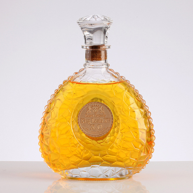 厂家生产多规格容量玻璃包装容器 木塞口白兰地xo洋酒烈酒空瓶子