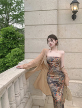 新中式禅意改良旗袍抹胸连衣裙女装夏季复古收腰包臀长裙气质裙子