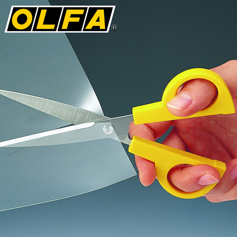 Japanese Olfa Non-Slip Scissors SCS-3 Paper Cut by Hand Industrial Multipurpose Scissors Leather Scissors Pointed Scissors