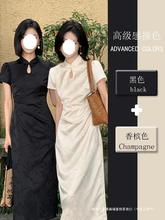 新中式国风改良旗袍连衣裙女夏设计感小众复古提花收腰显瘦长埇屋