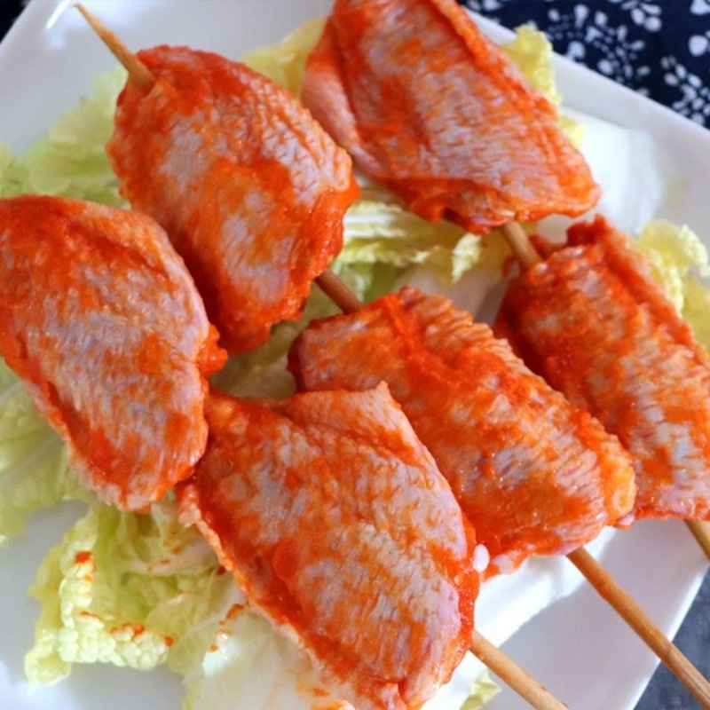 奥尔良口味鸡翅中串15串烧烤食材 烤翅中30个冷冻半成品油炸小吃