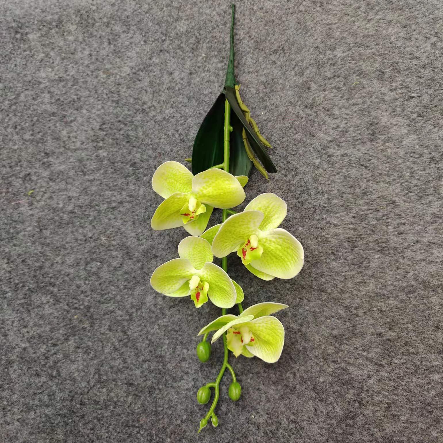 Artificial Flower 4 Head 3D Phalaenopsis Short Branch Eva Roll Leaf Home Flower Arrangement Decorative Fake Flower Decoration Wedding Photography Wholesale