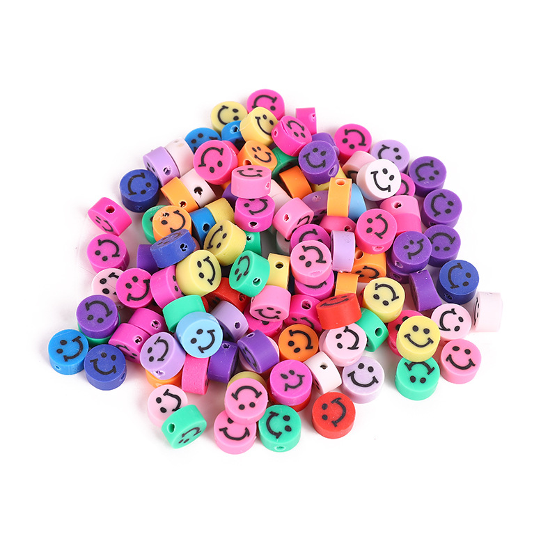 Children's Handmade Bead DIY Ornament Accessories Polymer Clay Smiley Beads Polymer Clay DIY Accessories