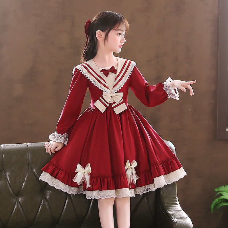 女童连衣裙春季新款秋装儿童装洛丽塔裙子洋气女孩公主裙春款