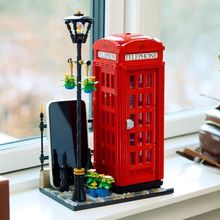 外销专用伦敦红色电话亭街景建筑系列拼装积木儿童玩具礼物21347