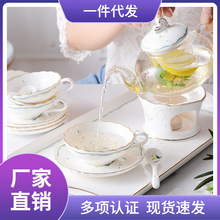 2TOE欧式咖啡杯套装家用陶瓷杯子英式茶具花茶杯下午茶杯子带勺