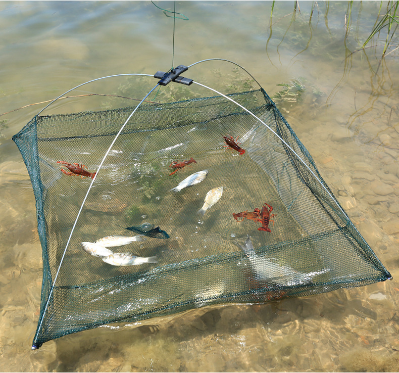 开放式折叠提网抬网虾笼渔网捕虾网捕鱼网抓鱼网搬筝搬网捕鱼工具