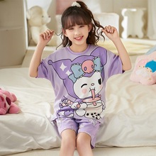 儿童睡衣夏季短袖纯棉女童卡通可爱睡衣中大童宝宝女孩家居服套装
