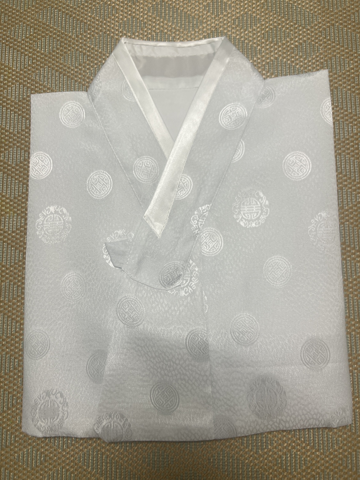 安民寿衣店朝鲜女式全套朝鲜族寿衣朝族韩服白色印花闪电发货