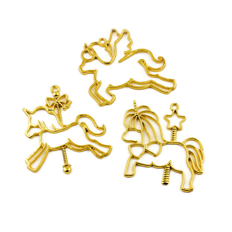 uv水晶滴胶边框镂空飞马旋转木马金属空框模具配件-阿里巴巴