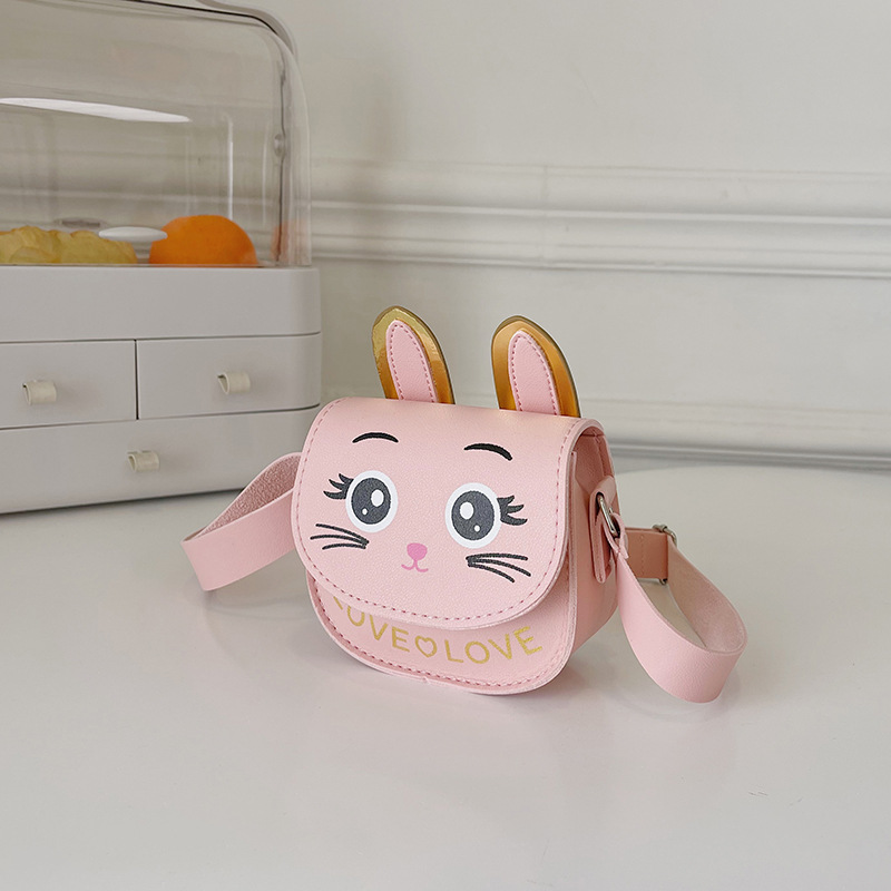 2023 Children's Baby Cute Fashion Cartoon Rabbit Children's Shoulder Messenger Bag Coin Purse Accessory Bag