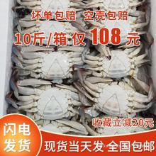 10斤带箱螃蟹梭子蟹新鲜冷速急冻螃蟹公母随机蟹海鲜香辣蟹残蟹