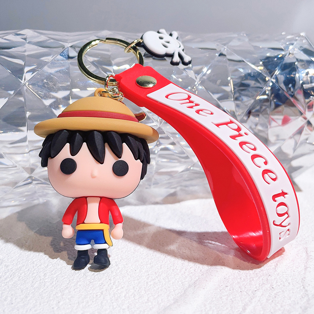 Super New One Piece Keychain Luffy Seven Warlords of the Sea Essoron Key Chain Dragon Ball Doll Men and Women's Pendants