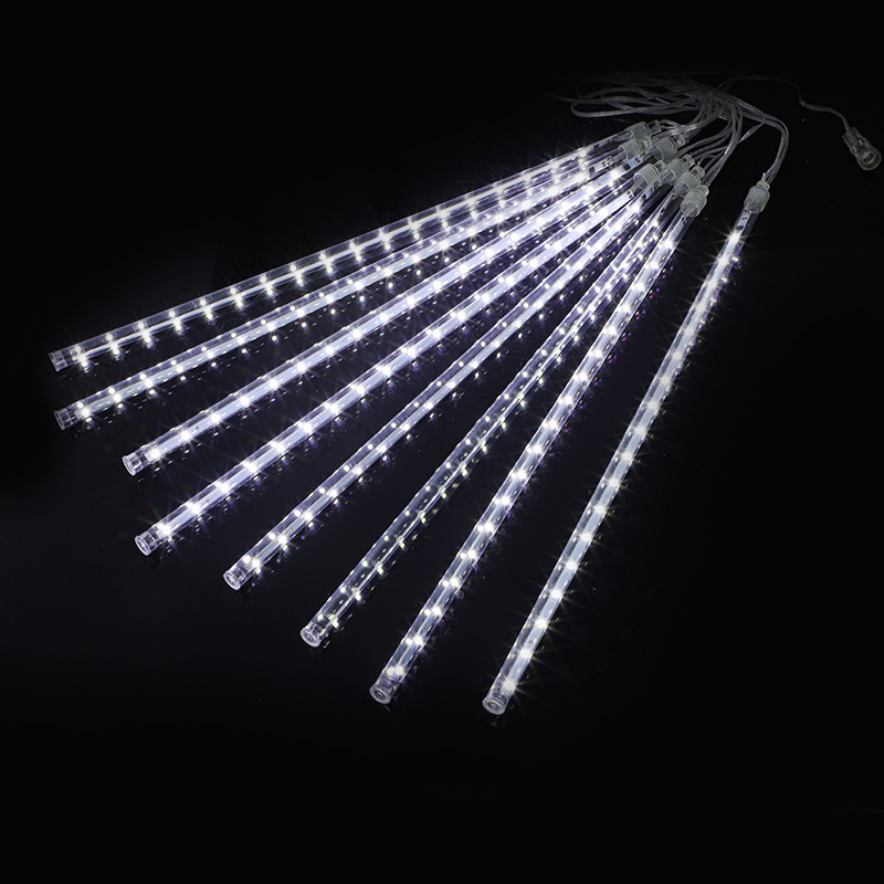 High Quality E-Commerce Supply Solar LED Meteor Shower Colored Lights String Street Courtyard Hanging Tree Decoration Waterfall Light