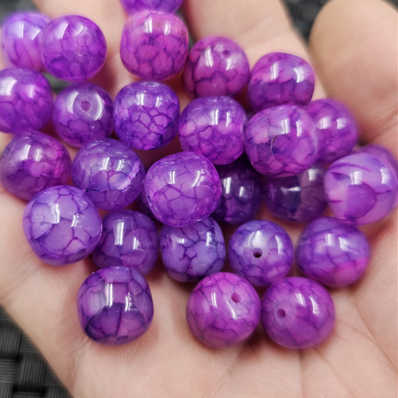 12毫米紫龙陵玛瑙老型珠玉石散珠紫罗兰冰花玛瑙路路通手链项链珠