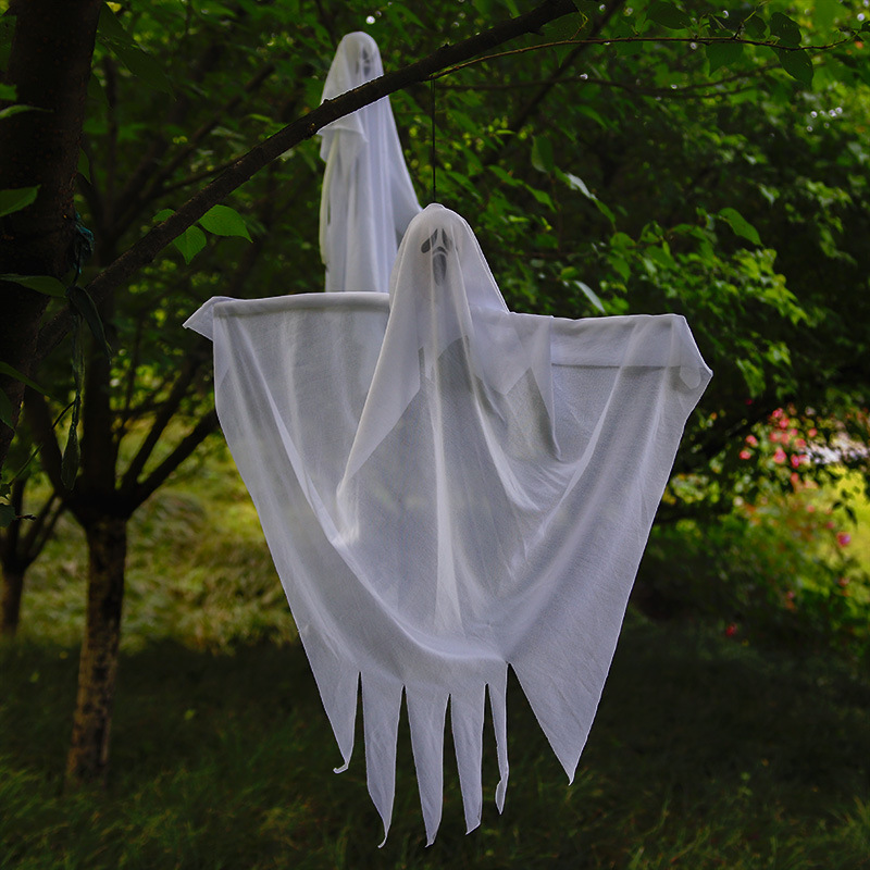 Halloween Decoration Ghost Pendant Exclusive for Cross-Border Venue Layout Props Horror Ornaments Hanging Ornaments White Small Hanging Ghost