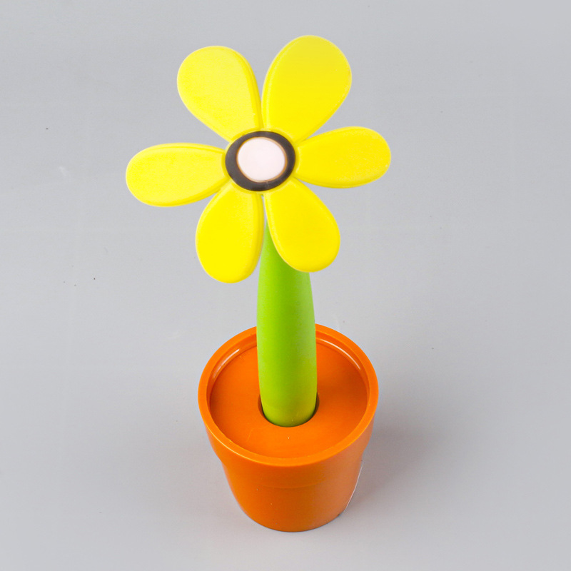Advertising Set Creative Cute Realistic Cartoon Plant SUNFLOWER Potted Ballpoint Pen Student Learning Pens for Writing Letters