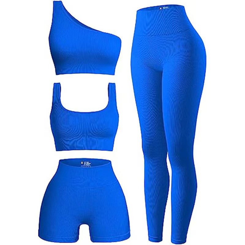 Thread Yoga Four-Piece Set Yoga Pants Sports Bra Women's Sports Underwear Wholesale Yoga Exercise Suit Women's Clothing