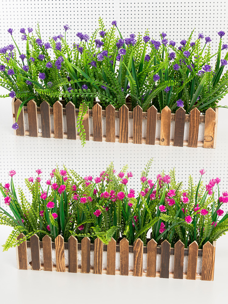 50cm栅栏花阳台装饰布置假花服装店窗台墙角仿真花摆设装围栏摆件