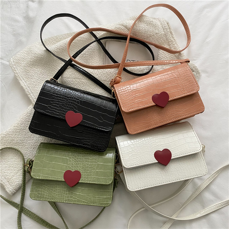 New Trendy 2022 Women's Bag Korean Style Fashion Bags Ins Shoulder Crossbody Korean Style Stone Pattern Love Pouch