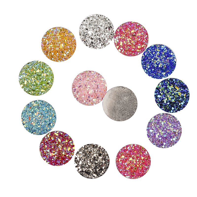 Resin Patch Diamond Vug 12mm round Bottoming Drill Starry Ore Convex Ornament Accessories DIY Accessories