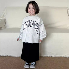 韩国童装2024春季新款男童女童中小童字母宽松韩系卫衣儿童外套