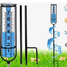 Rain Gauge降水量雨量器户外庭院塑料款带桩子庭院雨量计园林工具