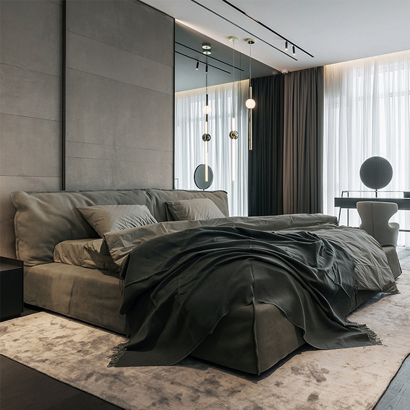 免洗科技布布艺床现代简约意式轻奢baxter床软包床1.8米ins