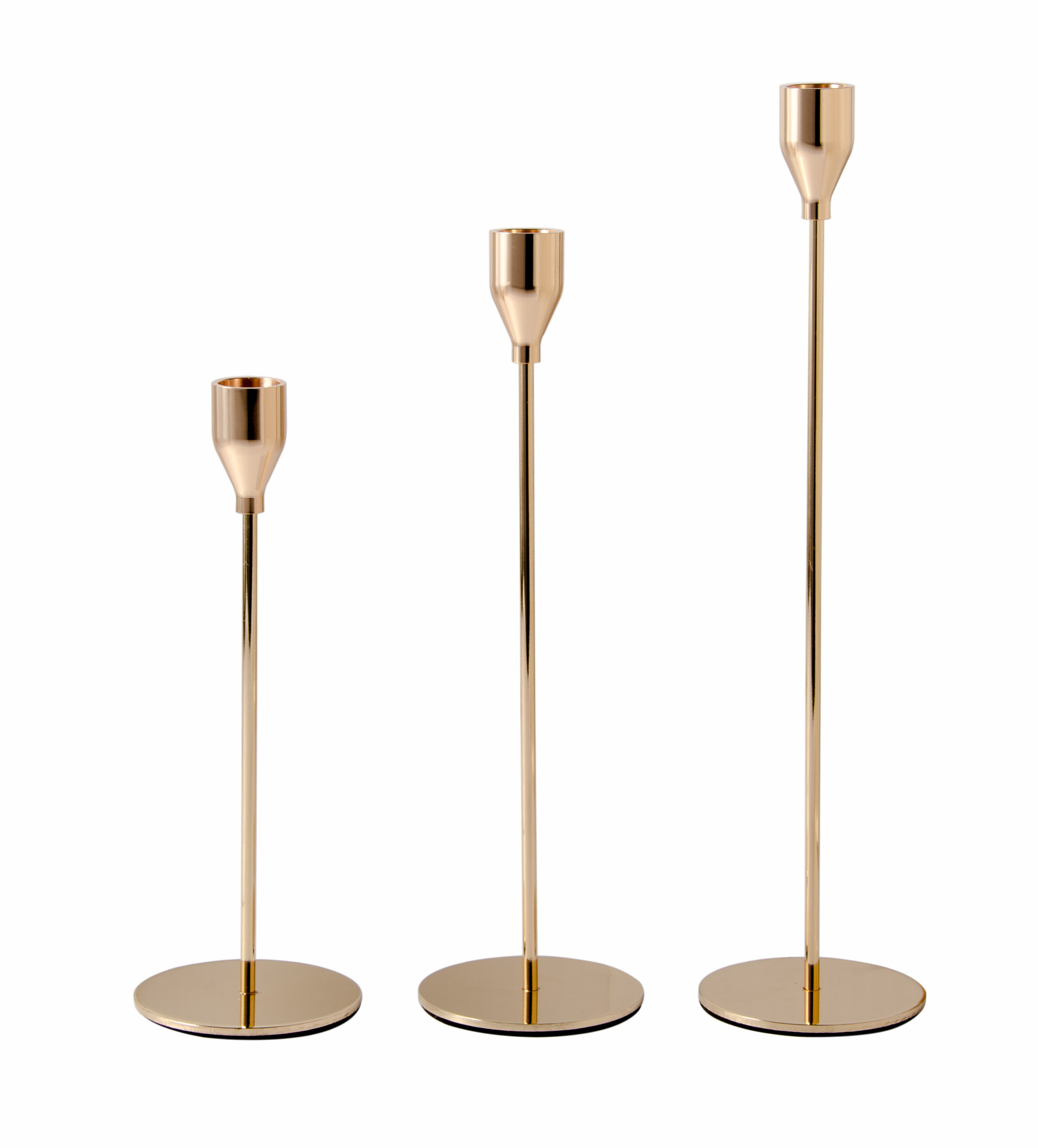 Electroplated Golden Candlestick Single-Head Three-Piece Set Candle Holder Six-Piece Set Metal Ornaments Cross-Border E-Commerce Manufacturers Supply
