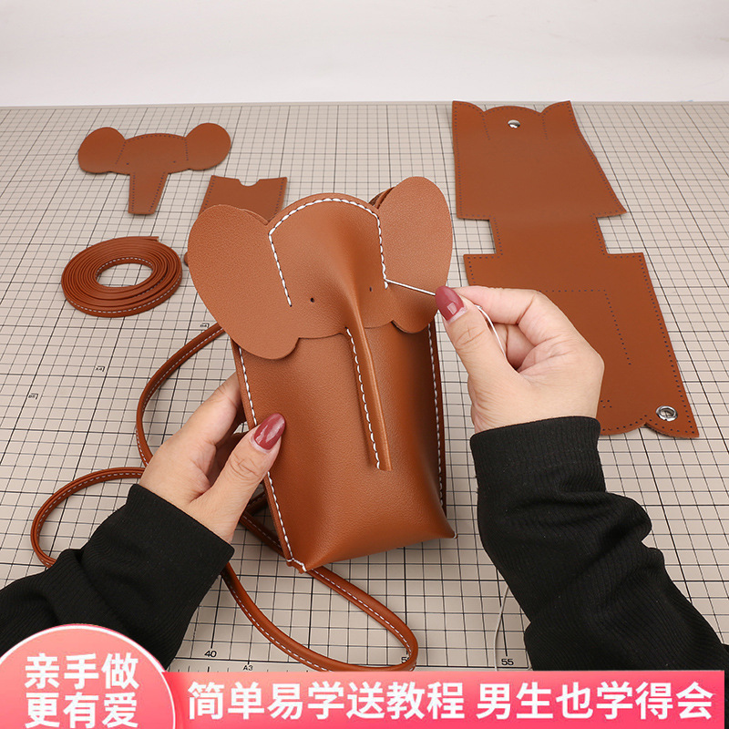 Mini Elephant Bag Gift Pack Women's Shoulder Messenger Phone Bag Self-Made DIY Hand-Woven Bag Material Bag