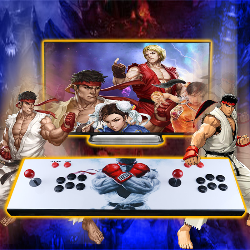 全铁街机摇杆游戏机双人家用控台怀旧3d月光宝盒拳皇97小型格斗机