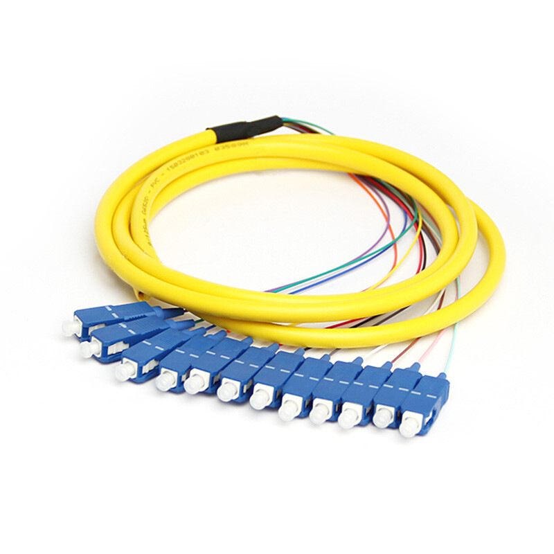 sc/fc/lc/st方头单模光纤跳线熔接尾纤电信级单模12芯束状尾纤