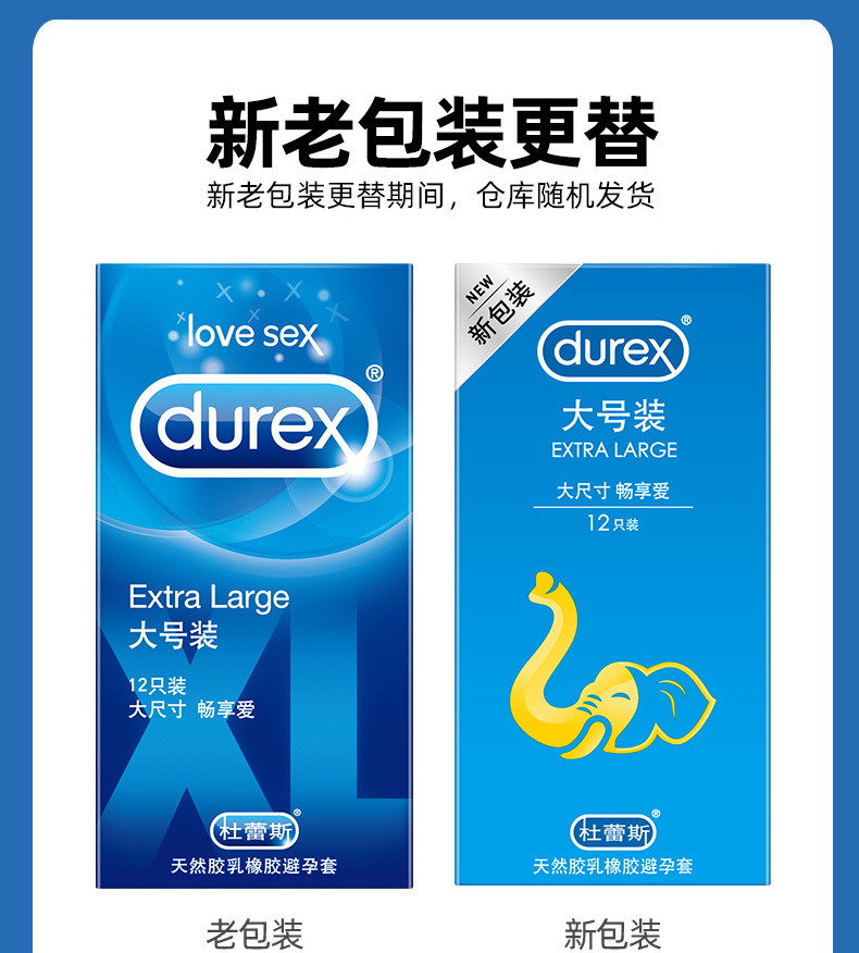 杜蕾斯避孕套大号套xl安全套56mm男成人用品加大号避孕套售货机用