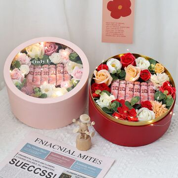 真钱花束礼盒七夕情人节节diy手工真花生日礼物送男女朋友纪念日