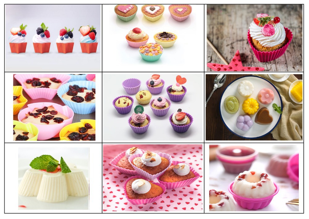 Christmas Series 6Pcs Silicone Marafen Cup Small Cake Cup,