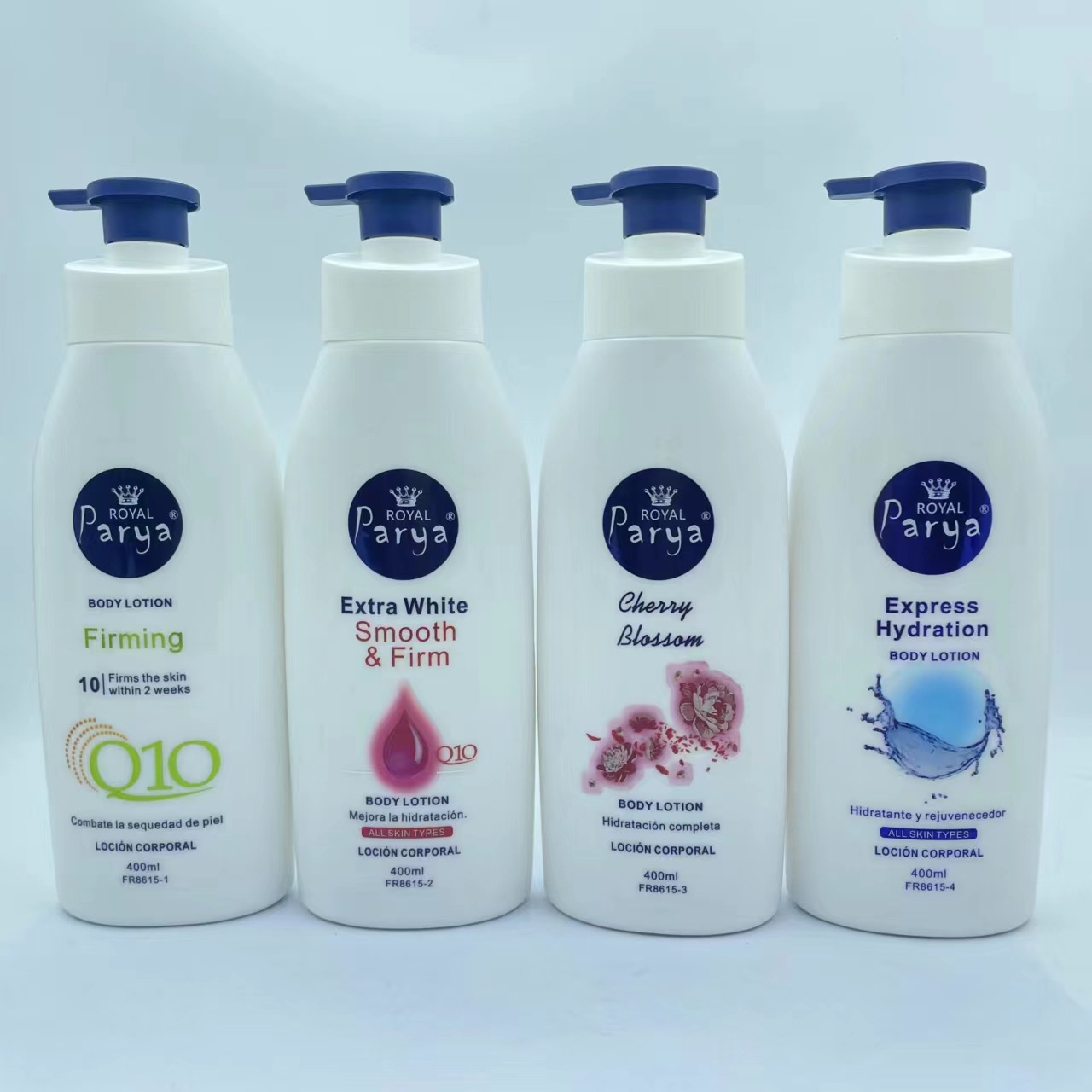 厂家直供Parya外贸400ml Body lotion泵头乳液Water droplets Q10