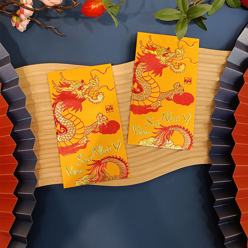 Flower Season Manufacturer Dragon Year Vietnam Red Envelope Creative New Year Lucky Money Red Pocket for Lucky Money Yuan New Year Gift Wholesale