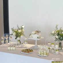 白色婚礼甜品台摆件展示架生日蛋糕架子冷餐茶歇摆台下午茶点心架