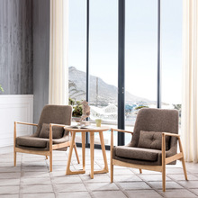 北欧实用客厅布艺单人沙发简约现代设计师椅小户型书椅阳台休闲椅